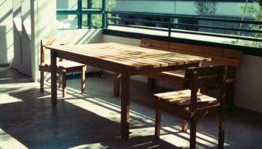 table with invisible people